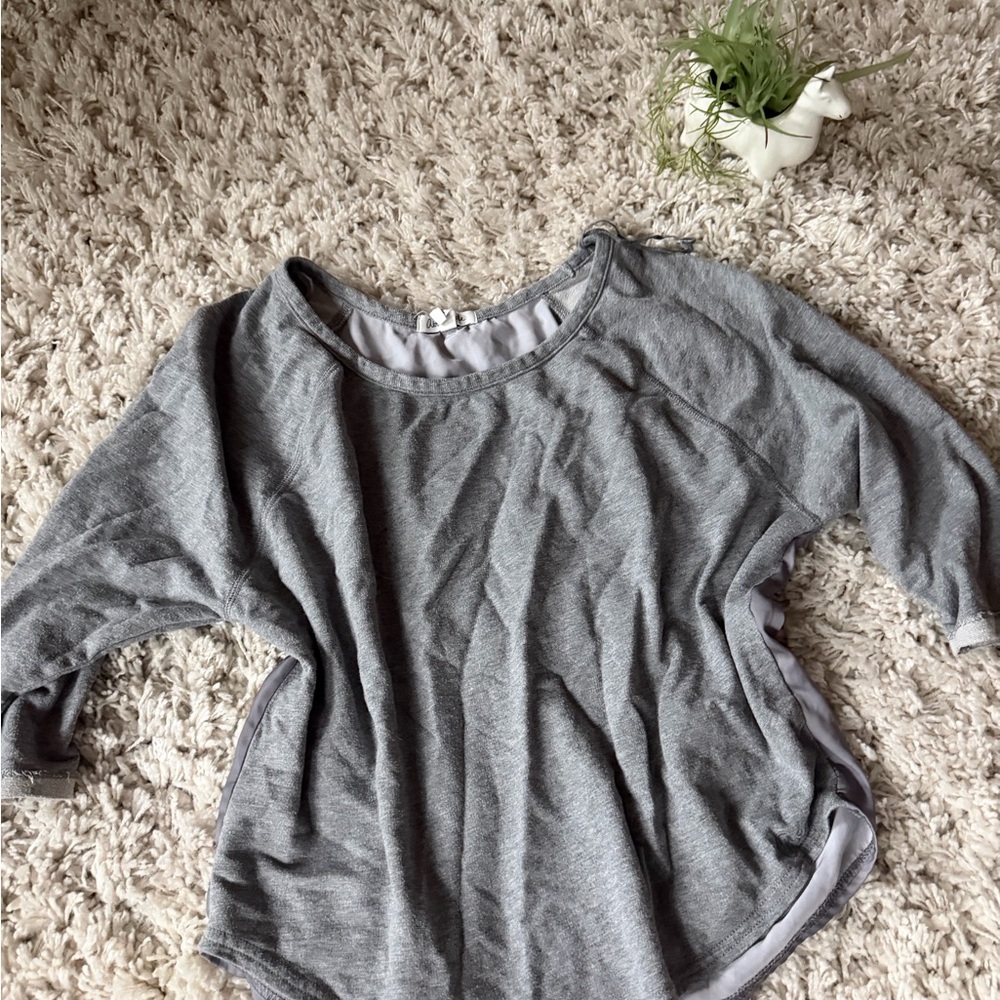 Aeropostale Charcoal unique, crewneck shoulder Long Sleeve Tee